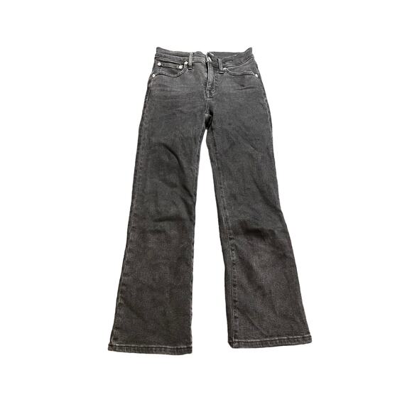 Madewell‎ Cali Demi Boot Jeans Size 25 Black MB455 Pants - Picture 1 of 8